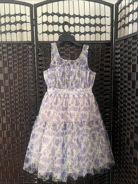 Bonnie Jean Lavender Floral Sleeveless Tiered Dress